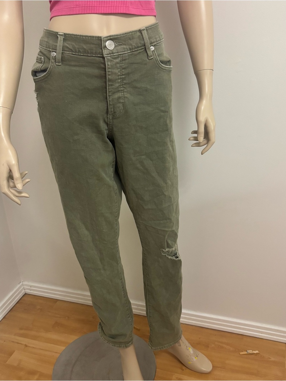 Loft Women’s Olive Green Casual Boyfriend Jeans Size 29/8